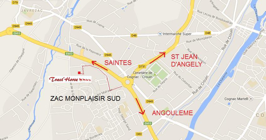 Plan d'accès Tracthorse à Cognac